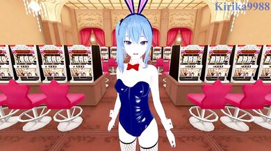 Hoshimachi Suisei (Bunny Girl) and I have intense sex in the casino. - Hololive VTuber POV Hentai