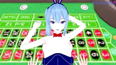 Hoshimachi Suisei (Bunny Girl) and I have intense sex in the casino. - Hololive VTuber POV Hentai