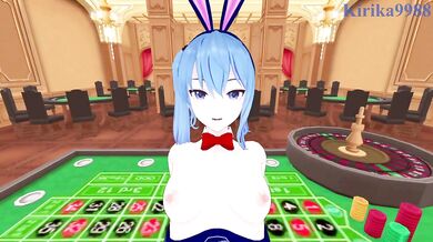 Hoshimachi Suisei (Bunny Girl) and I have intense sex in the casino. - Hololive VTuber POV Hentai
