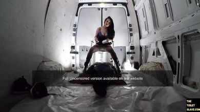 Toillet pee slave in a van with Vidya part 1