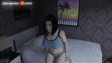 Secret masturbation of a stepsister while her stepfather is not at home on his couch. part 2