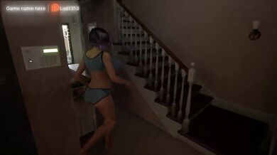 Secret masturbation of a stepsister while her stepfather is not at home on his couch. part 2
