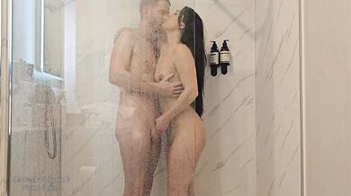 Shower sex with my wife's friend Nicole. Real, passionate and no condom!