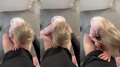 Cheating Wife & Friend's Hubby POV – Double Affair Blowjob, Wife Downstairs