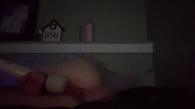 Using my vibrator and pretty glass dildo