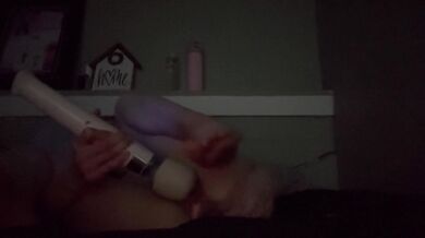Using my vibrator and pretty glass dildo