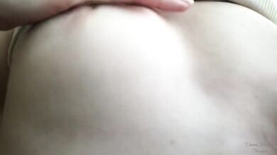 This naughty girl with beautiful breasts is rubbing her pussy and moaning like a little slut