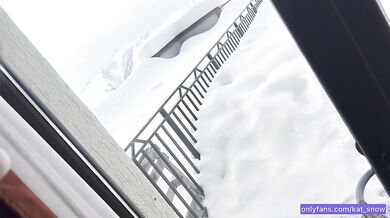 It’s Too Cold Outside! Play with my Tits inside and Fuck me with view