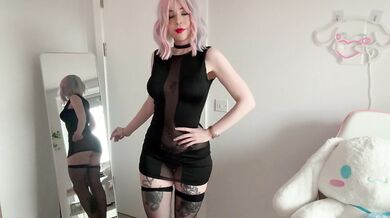 Sexy See through and Latex Dress Try On