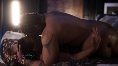 Ebony Couple BeastnKitty Fucking Through the Night