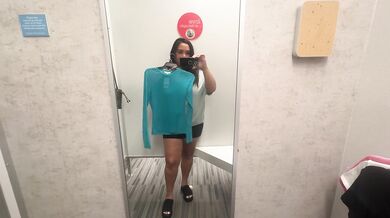Changing Room Try on Transparent Teal Top