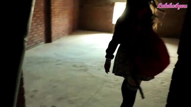 I saw my stepsister smoking in the entrance, took the cigarette and fucked her with a big dick and finished in her mouth