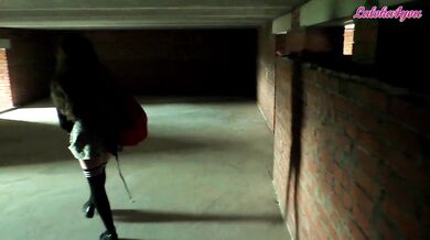 I saw my stepsister smoking in the entrance, took the cigarette and fucked her with a big dick and finished in her mouth