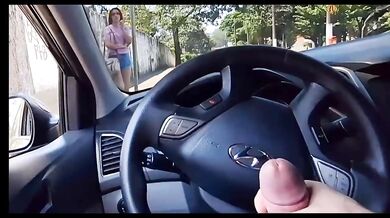 Risky masturbation for a hot girl who was looking at me from the bus stop!