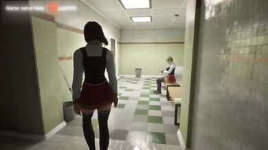 Kira made a hole in the wall with her holes. Hentai Game Animation 3D. part 2