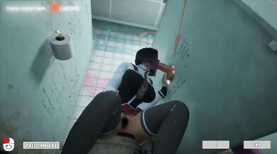 Kira made a hole in the wall with her holes. Hentai Game Animation 3D. part 2