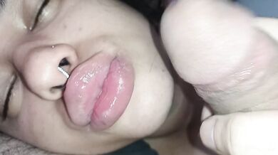 facial masturbation, facial sperm, big mouth sperm????