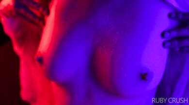 breathtaking teen girl pours oil all over her body and rubs her perfect slit - Ruby Crush