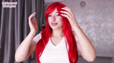 Blowjob eat sperm after Wig collection