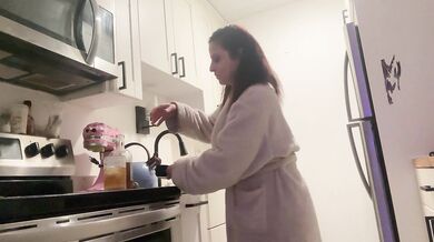 Waiting in the kitchen for boyfriend after work