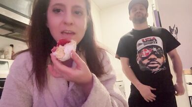 Waiting in the kitchen for boyfriend after work