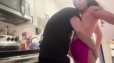 Waiting in the kitchen for boyfriend after work