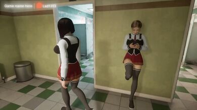 Kira got the wrong door and accidentally walked into the men's restroom. In response, someone accidentally entered her holes too.