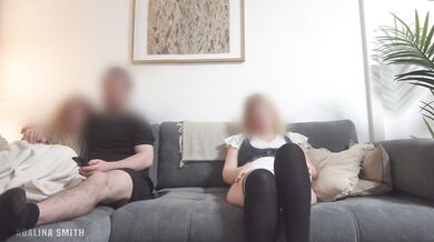 Step Parents Watch TV While I Play With My Pussy
