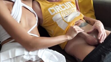 A couple invited to a bisexual threesome