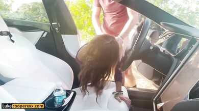 Sexy Amateur Girlfriend Bailey Base Fucks On Road Trip