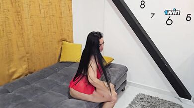 Big ass milf fucks young man until she swallows all his cum while her husband is not at home
