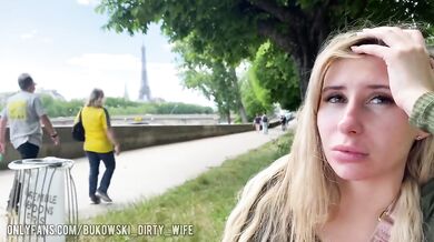 Sex gift for b-day of Ralf Christian in Paris! Public masturbation by Tory Sweety for husband!
