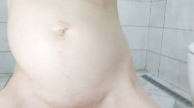 horny pregnant girl shows her lactating tits