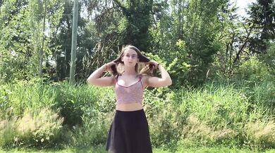 Teen public flashing and masturbating in a park