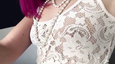 Spectacular Babe In Transparent Bodysuit Teases And Plays With Her Pussy (Extreme Close-Up)