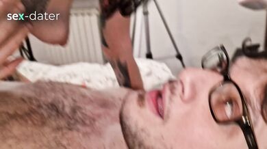 Hairy Pussy Creampied - Skinny Girl Fucked in Front of Her Best Friend