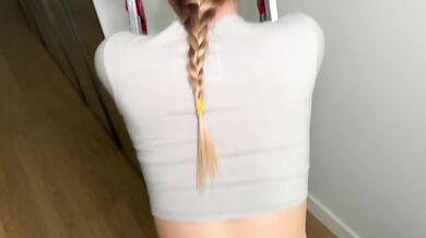 Student needs money. I tore her jeans on the ass and fucked her