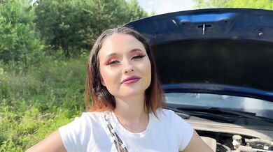 Asked the bitch to help fix the car, but she helped my dick.
