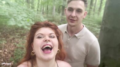 My fan has a huge cock - French amateur hiking public sex hairy redhead fucking in forest