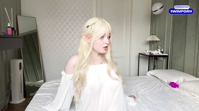 Cute Elf teen First Time Shy petite girl real orgasm Her tight pussy