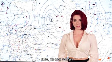 Weather Forecast Presenter Fucks on Live News and Receives Two Cumshots POV