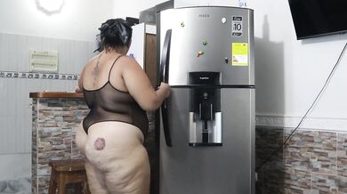 my friend's son fucks me in the kitchen and gives me milk on my tits
