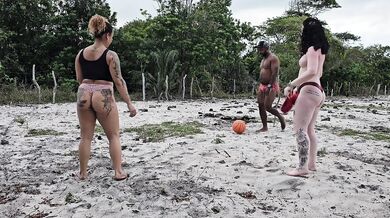 PLAYING THE BALL ON THE FIELD WITH MY NEIGHBOR WE LOST OUR ASSES