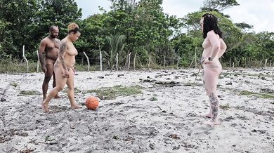 PLAYING THE BALL ON THE FIELD WITH MY NEIGHBOR WE LOST OUR ASSES