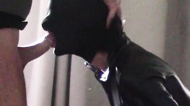 MILF mouth-fucked with saliva and cum