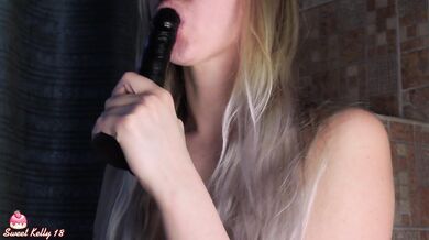 BLOWJOB FOR MY BLACK DILDO