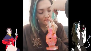 topless 420 bong tokes snapchat compilation