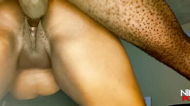 Ebony girl creamy pussy was too perfect for his DICK