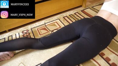 workout of sexy girl in leggings