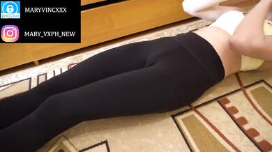 workout of sexy girl in leggings